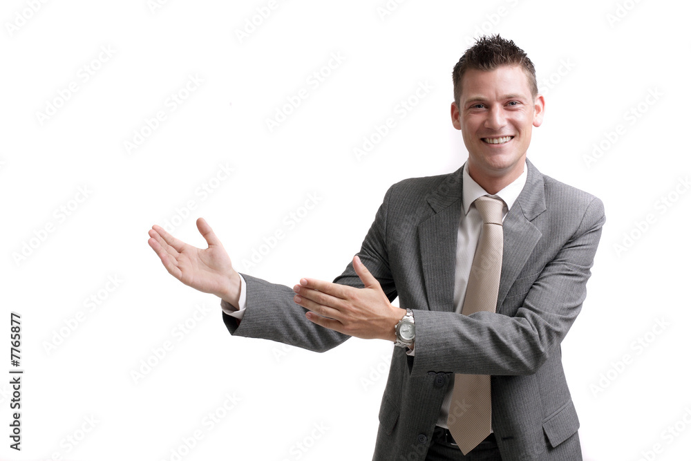 young cheerful business man giving a presentation young cheerful business man giving a presentation