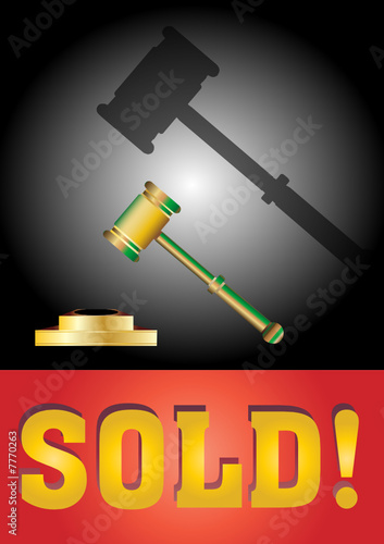Vector Auction conceptual illustration with a gavel