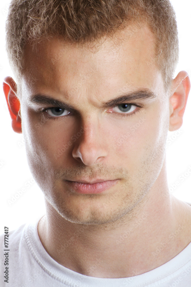 Obraz premium isolated portrait of a strong and angry man