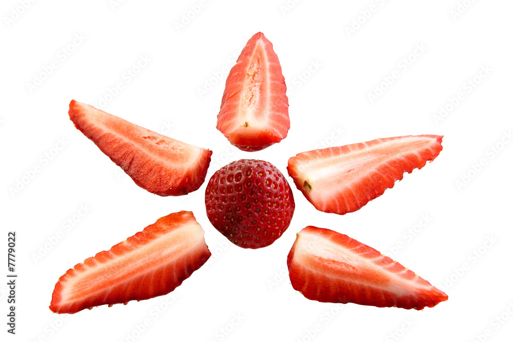 The flower of strawberry