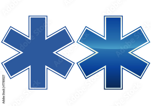 Symbole ambulance classique et métal (détouré)
