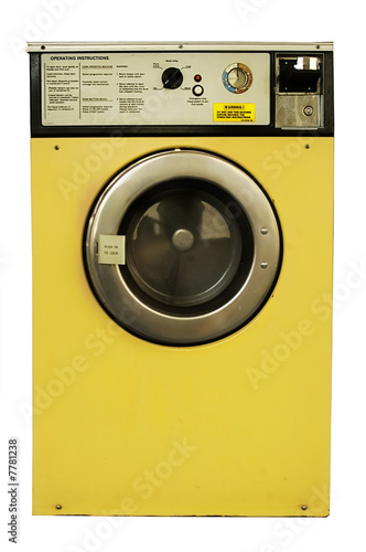 Old vintage coin-operated laundrette washing machine 