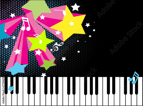 musical notes with colorful sd stars