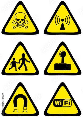 Collection de panneaux de danger (détouré)