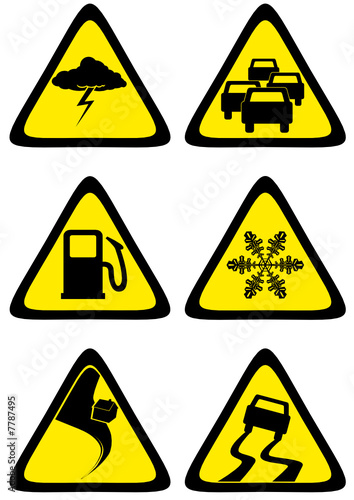 Collection de panneaux de danger (détouré)