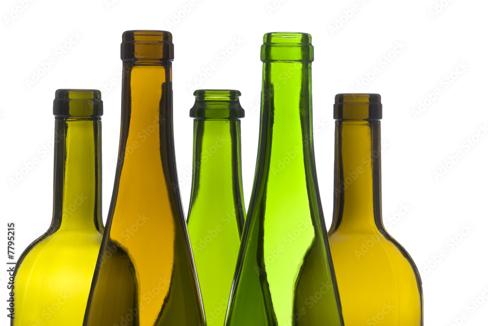 Empty Wine Bottles Isolated on White Empty Wine Bottles Isolated on White
