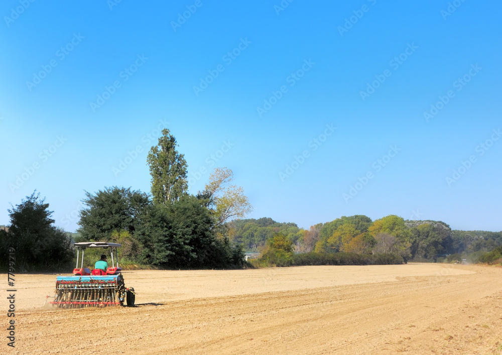Naklejka premium Plowing time
