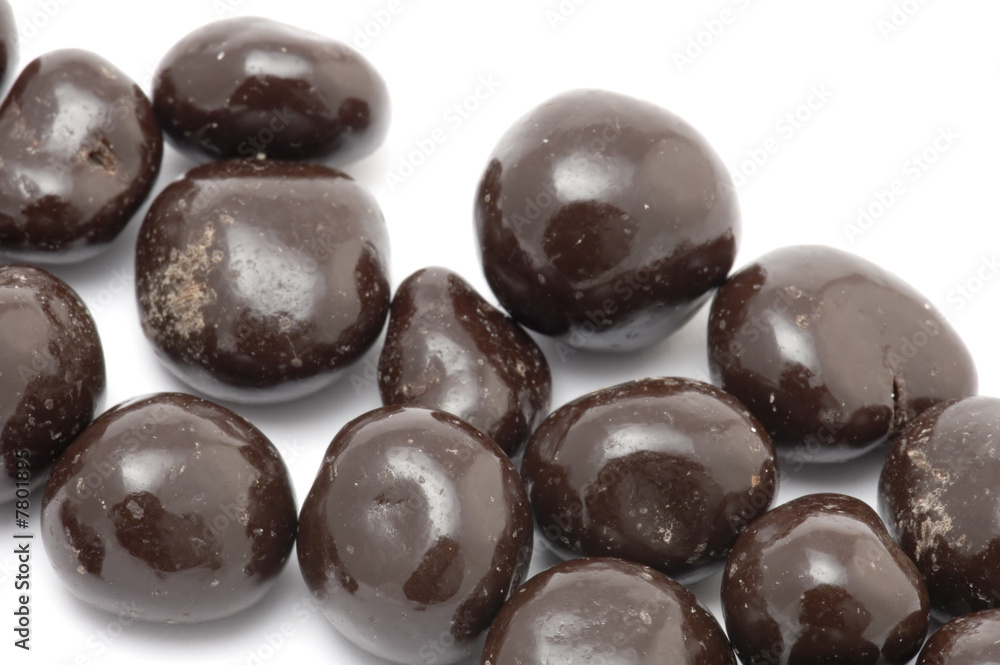 Almonds in Chocolate close up Almonds in Chocolate close up