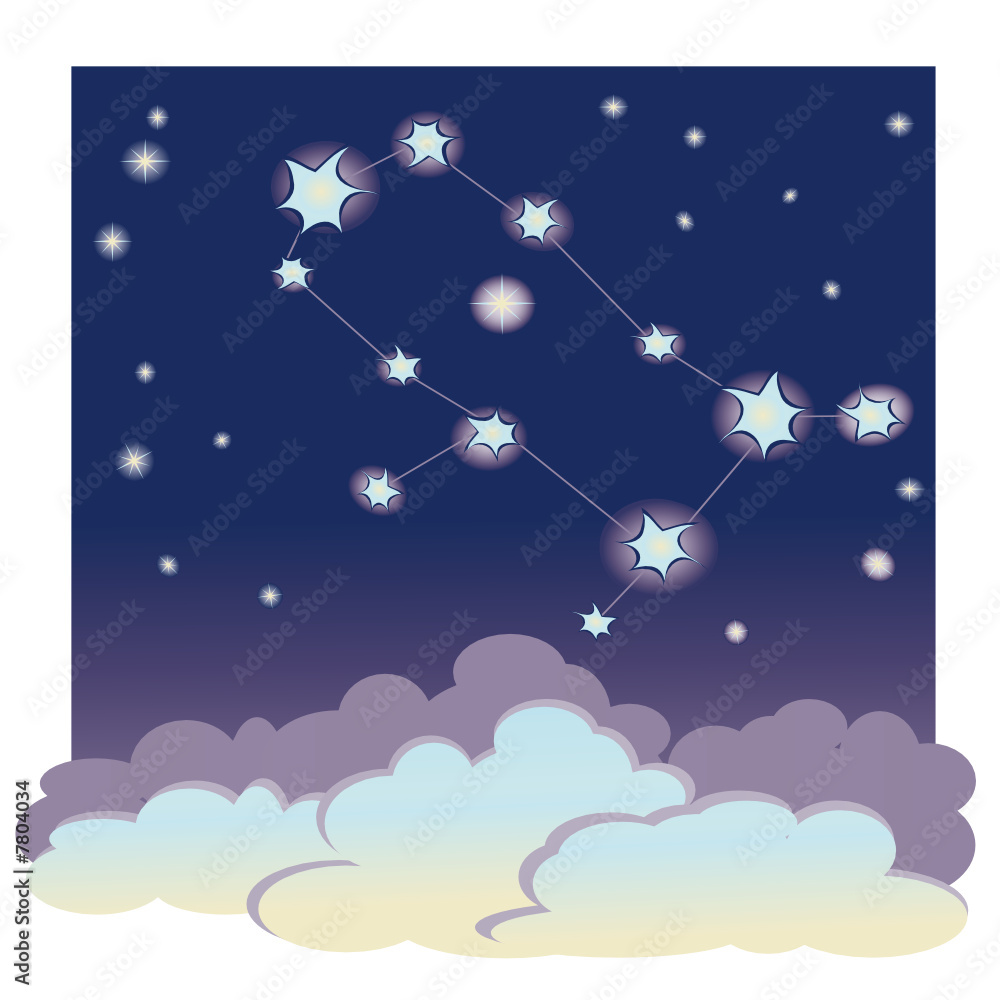 vector cartoon illustration of constellation 