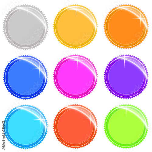 Shiny web stickers and tags