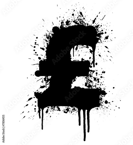 United Kingdom Pound splatter design element