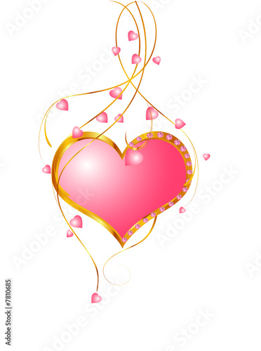 metal floral with pink heart