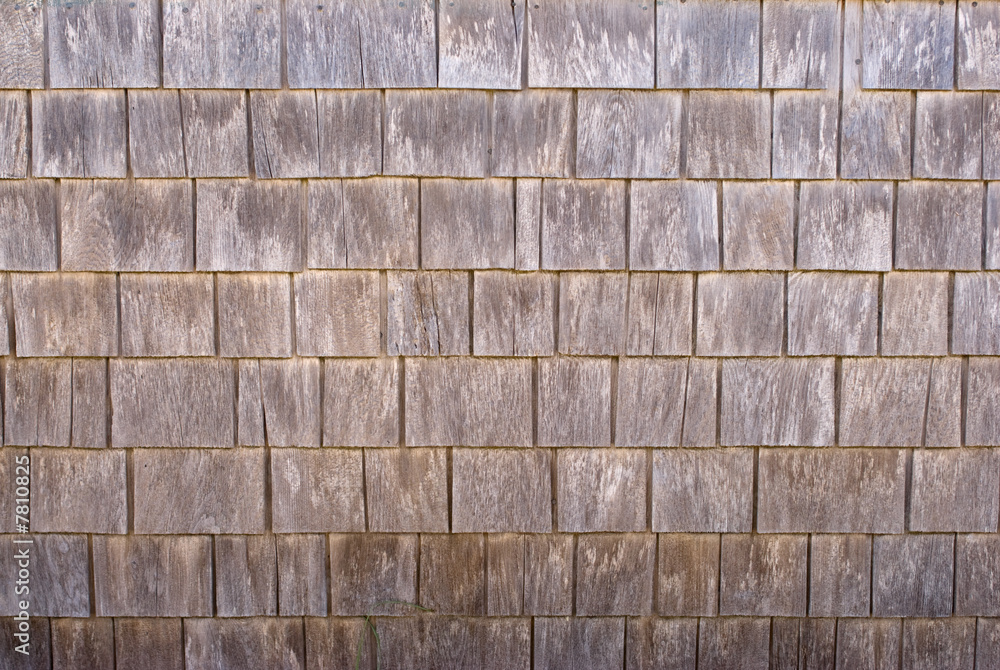 Weathered cedar wood siding shingles, texture, background Weathered cedar wood siding shingles, texture, background