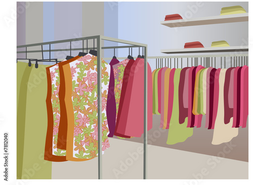 vector clothes in shop