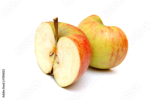 Two apple halves