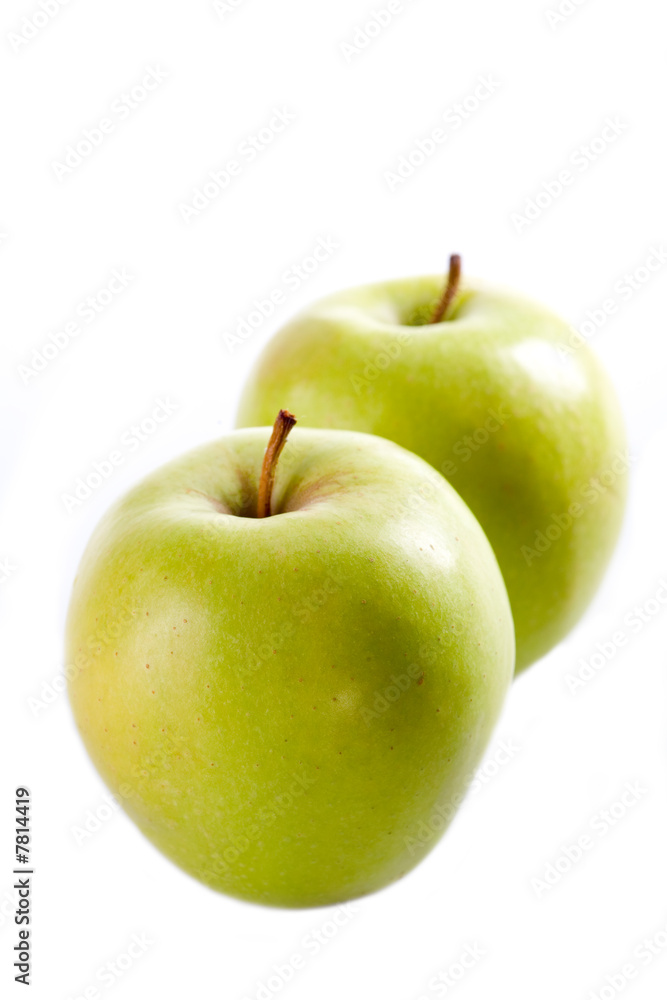 two green apples, isolated on white background two green apples, isolated on white background