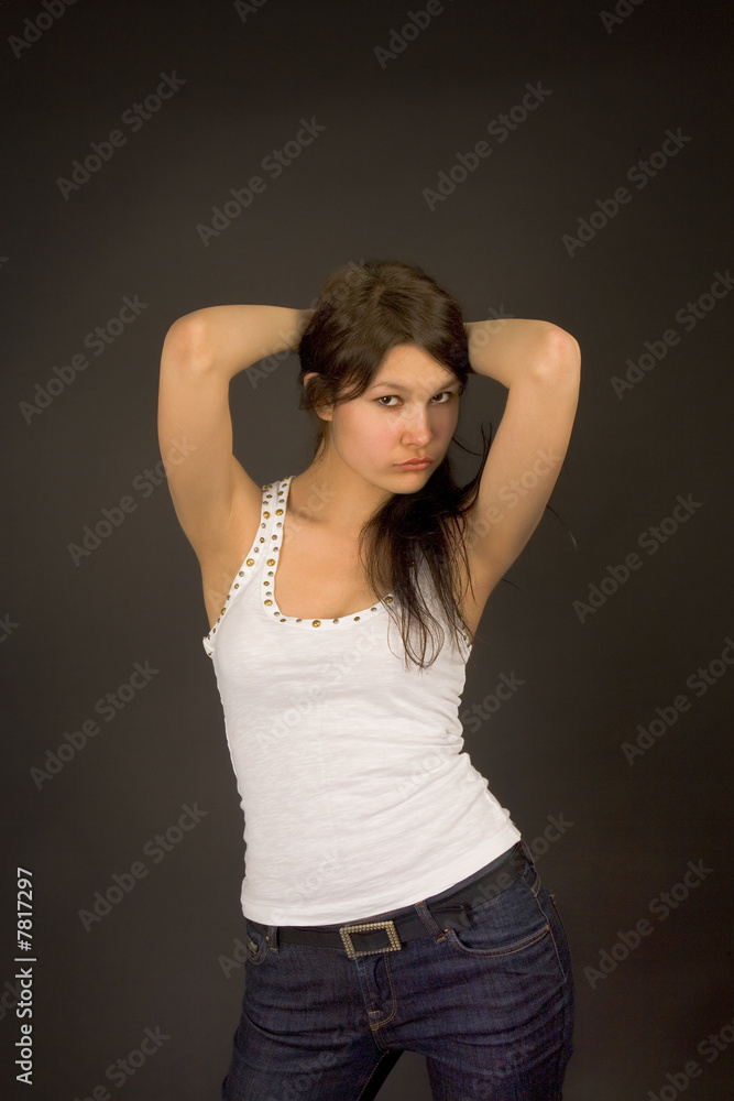 Fashion girl isolated on black
