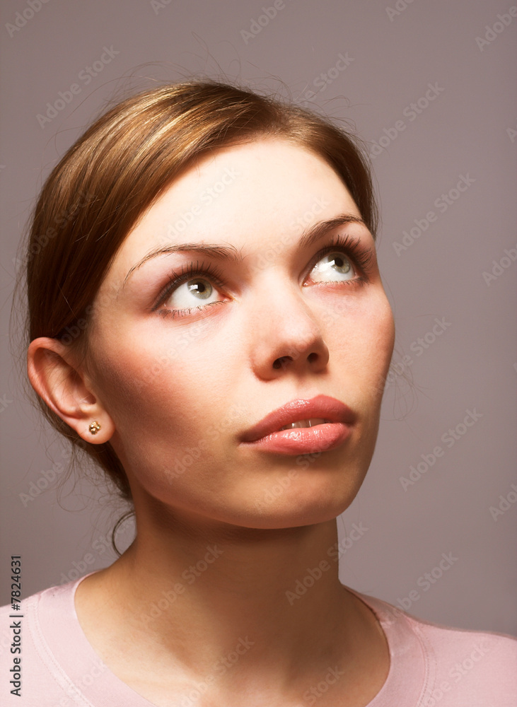 Portrait of a sexy blond girl with beautiful lips Portrait of a sexy blond girl with beautiful lips