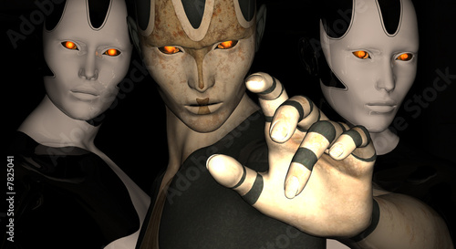 3 female cyborgs