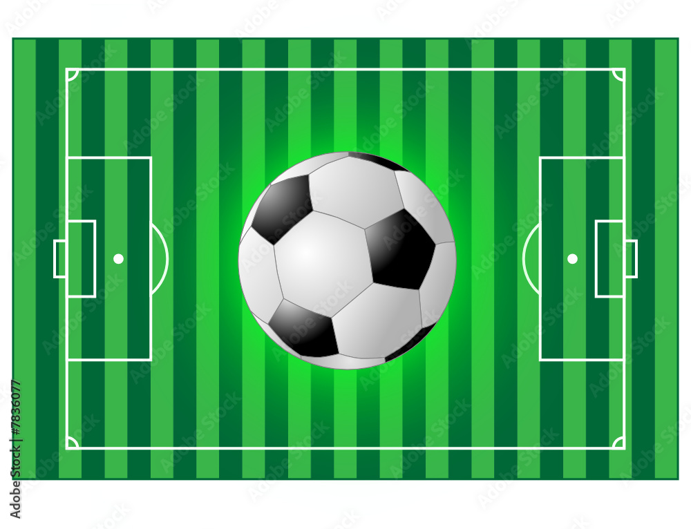 Fussballfeld mit einem Fussball Fussballfeld mit einem Fussball