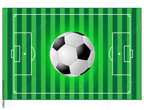 Fussballfeld mit einem Fussball