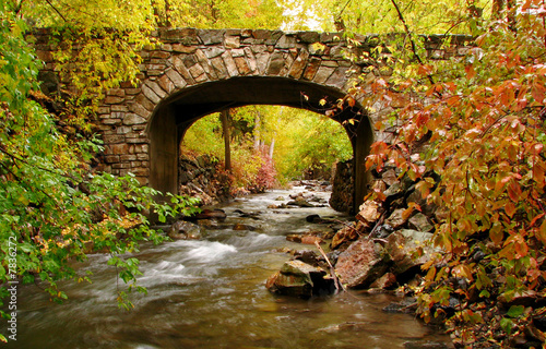 Stone bridge over stream