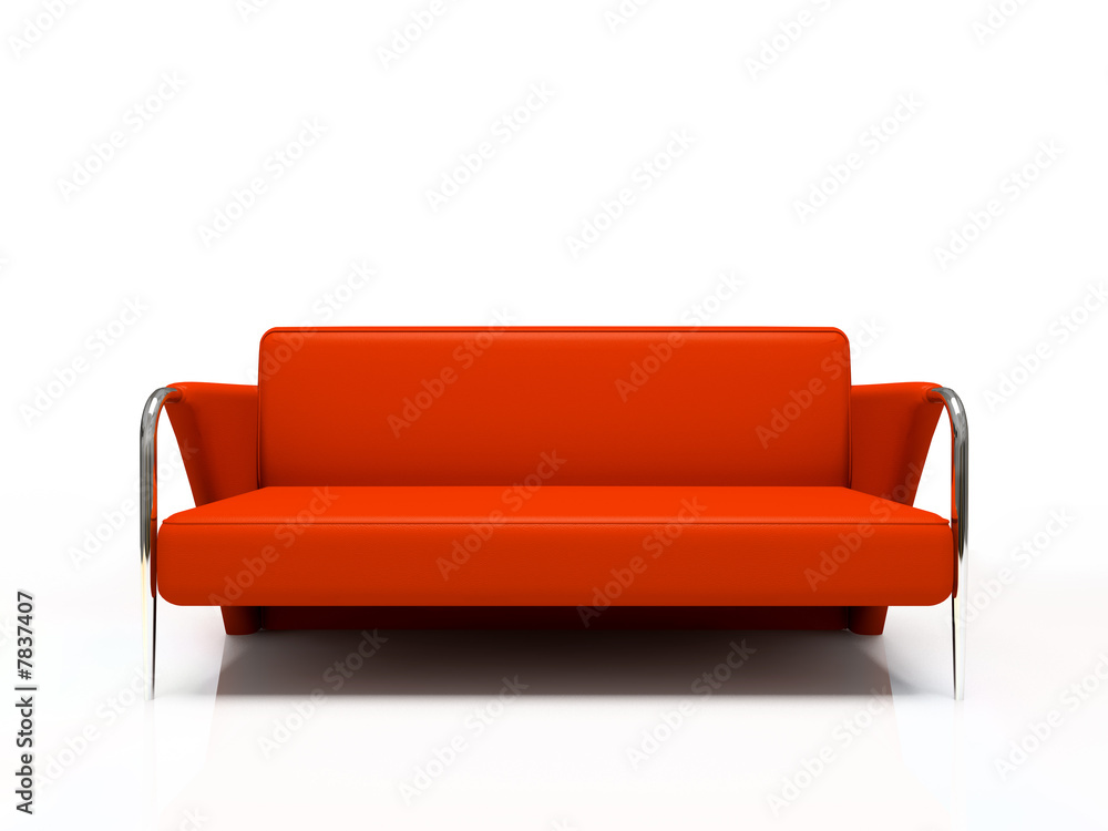 Modern red sofa isolated on white background Modern red sofa isolated on white background