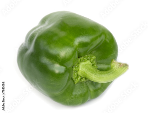 green paprika on white background