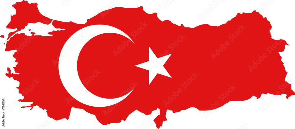 carte et drapeau turquie