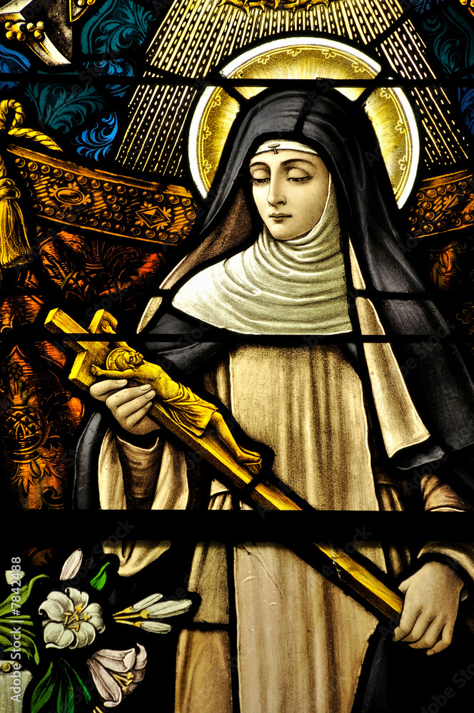 Naklejka premium Stained Glass window of St Monica