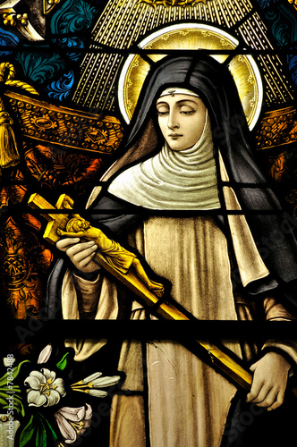Stained Glass window of St Monica