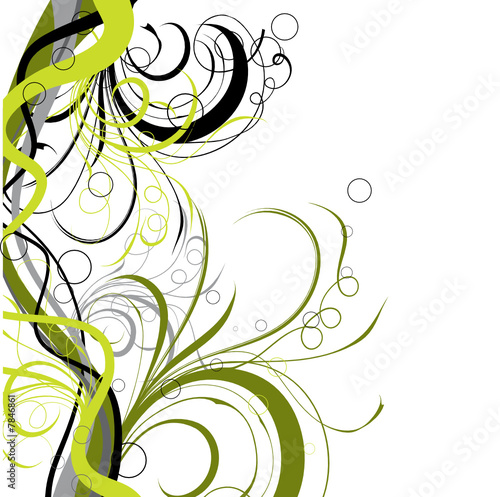 Decorative floral background, vector illustration 
