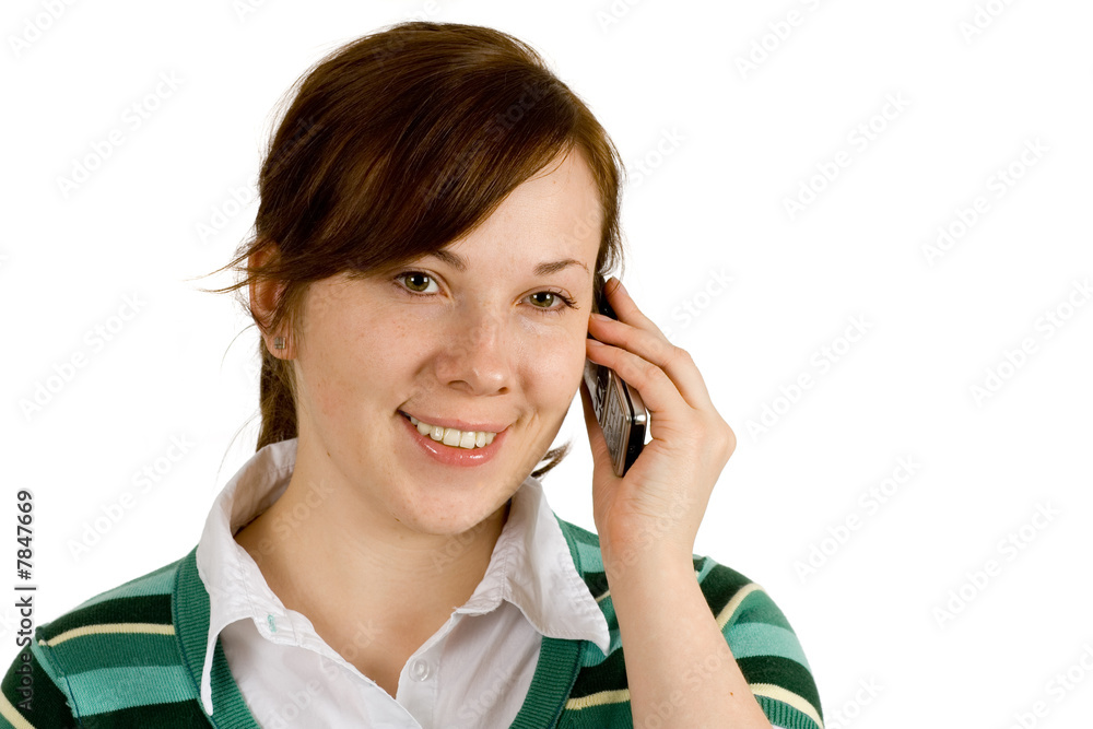 girl, woman talking over mobile phone girl, woman talking over mobile phone