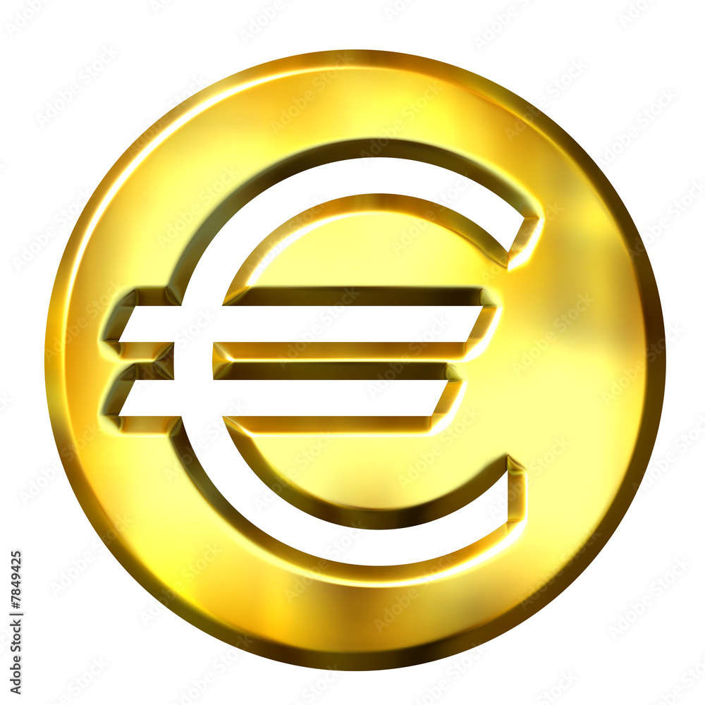 3D Golden Euro Symbol 3D Golden Euro Symbol