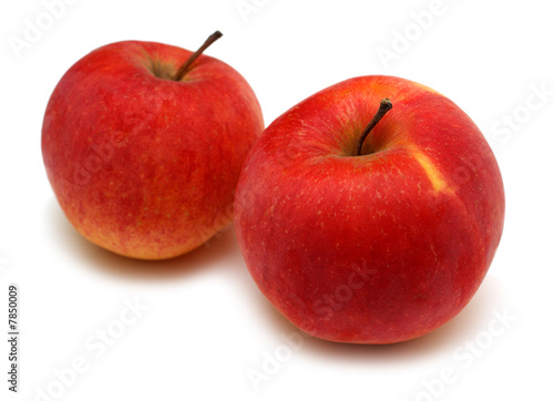 two red bright apples
