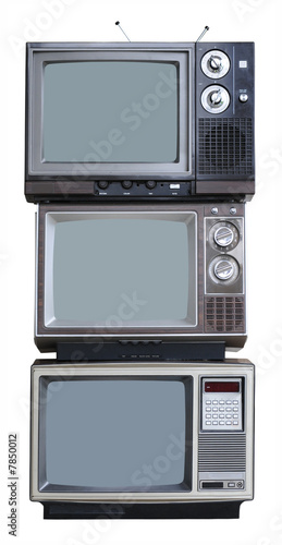 Three Vintage TVs - vertical