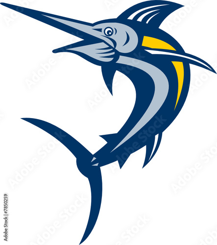 Blue marlin jumping