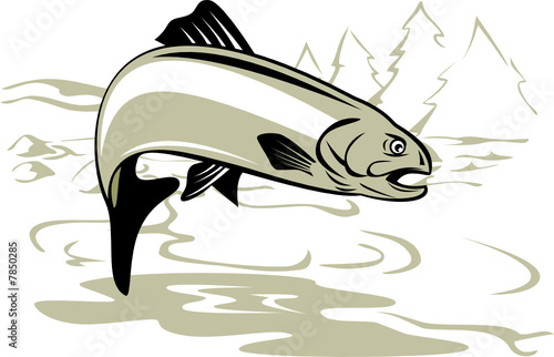 Trout jumping