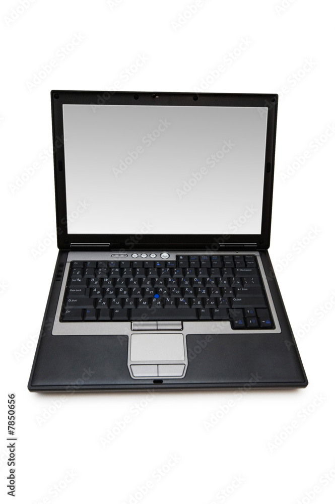 Silver laptop isolated on the white background Silver laptop isolated on the white background