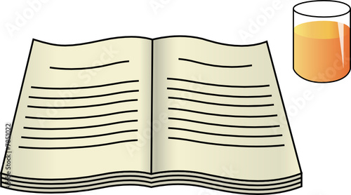 Livre et verre en clipart