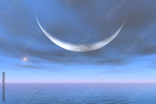 Fototapeta Naklejka Na Ścianę i Meble -  Eclipse de planète dans un monde futuriste