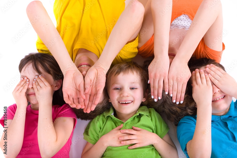 Children playing Peekaboo