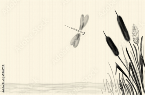 Background Sumi-e styled