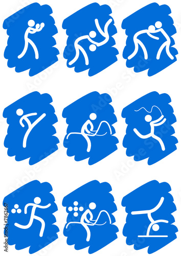 Pictogrammes des jeux olympiques d'été peinture bleu(partie 2)