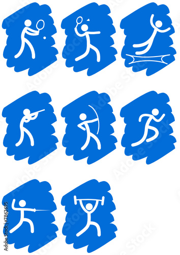 Pictogrammes des jeux olympiques d'été peinture bleu(partie 4)