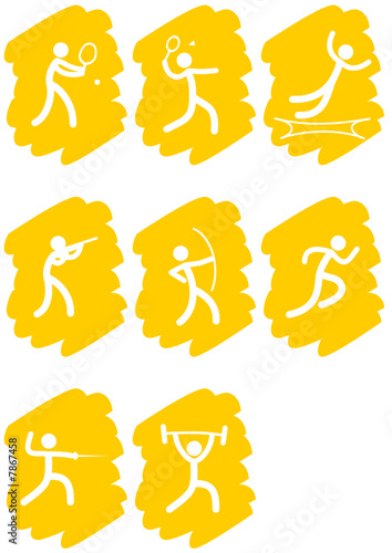 Pictogrammes des jeux olympiques d'été peinture jaune(partie 4)