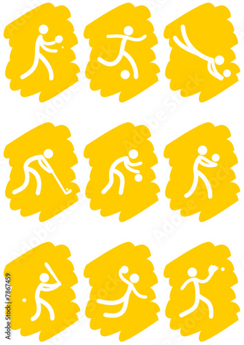 Pictogrammes des jeux olympiques d'été peinture jaune(partie 3)