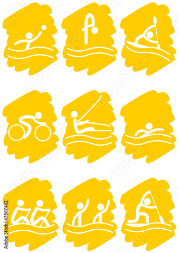 Pictogrammes des jeux olympiques d'été peinture jaune(partie 1)