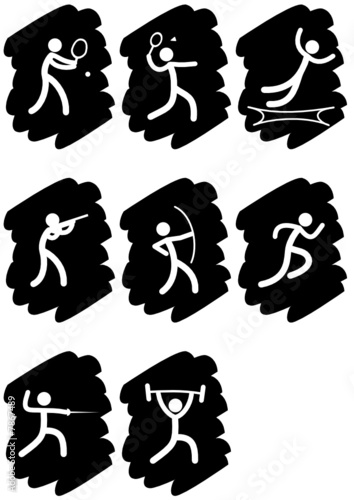 Pictogrammes des jeux olympiques d'été peinture noire(partie 4)