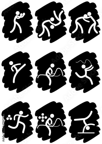 Pictogrammes des jeux olympiques d'été peinture noire(partie 2)